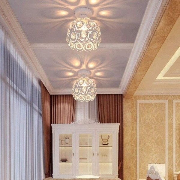 Moderne taklysekrone lampeskjerm Krystall og metall LED-pendellampe Vintage industriell E27 innendørs tak L