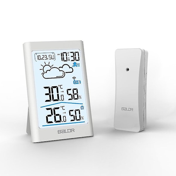 Vejrsensor Vejrstationssender Trådløs udendørstemperatursensor Sort Til hjemmevejrstationer Receiver
