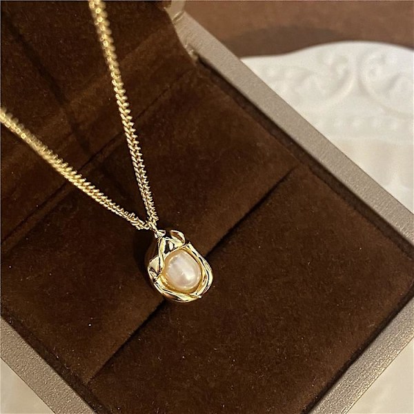 Halskjede Pearl Choker motesmykker B1823 A307
