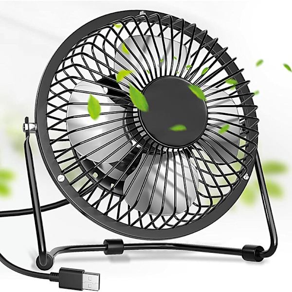 Mini USB fläkt, 360 graders rotation, 4 tums bärbar, tyst skrivbordsfläkt för kontor, barnvagn, hem, kontor, camping, resor -