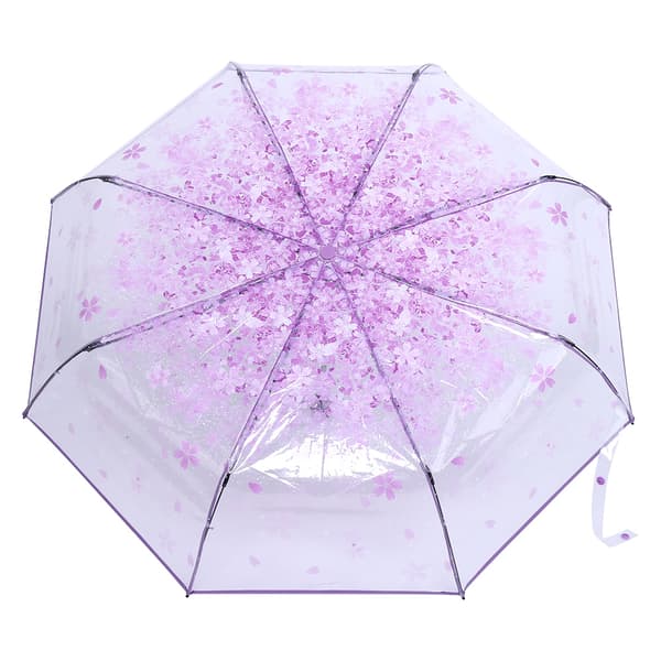 Transparent Sammenfoldelig Paraply Lys Lilla