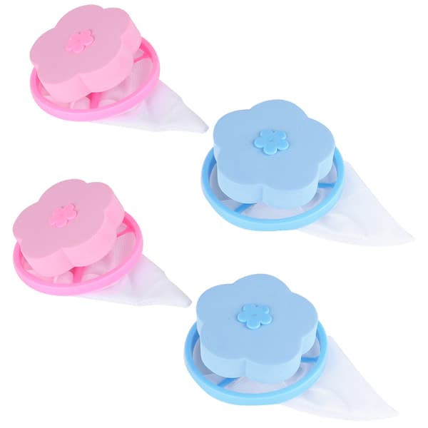 Flytende Vaskeri Lo Kjæledyrhårfjerner Filter Mesh Bag 4 stk Blå Rosa