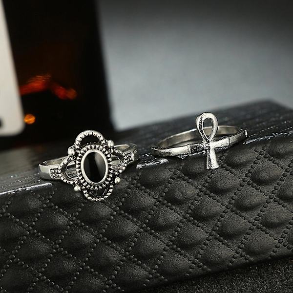 10 stk Vintage Crown Pære Rhinestone Kvinder Knuckle Midi Finger Stabling Ringe