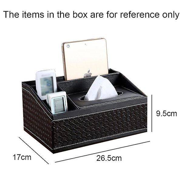 Multifunktionell läder Tissue Box Soffbord Desktop Fjärrkontroll Förvaringsbox style3