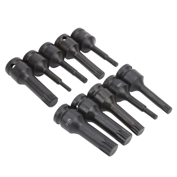 10 stk. 1/2in Drive CRMO Impact Socket Set M5 til M18 78mm Lengde med Oppbevaringsboks