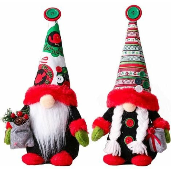 Joulutontut koristeet, 2 kpl käsintehdyt pehmotontut ruotsalainen Tomte-nukke, joulukoristeet kodin joulukoristeisiin