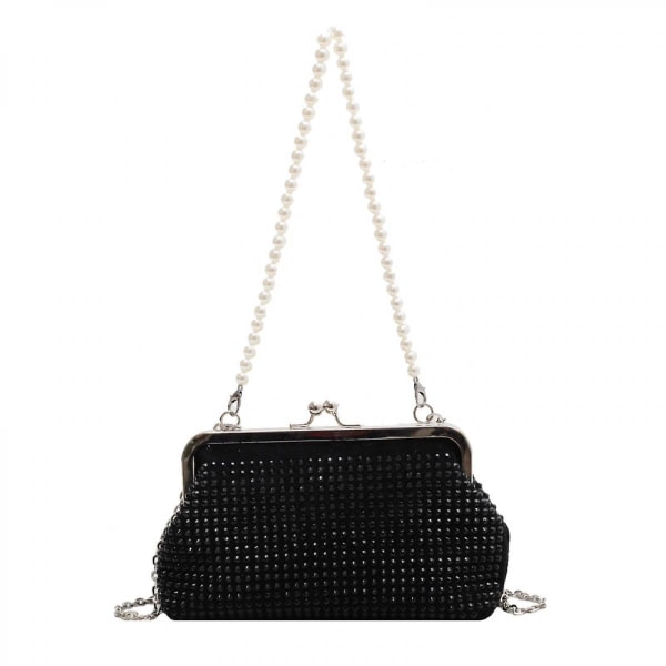 Kirkas Diamond Crossbody Laukut Simplicity Luxury Designer Käsilaukku Pearl Kukkaro Muoti Naisten Laukku Trendikäs Ketju Naisten Laukku Musta