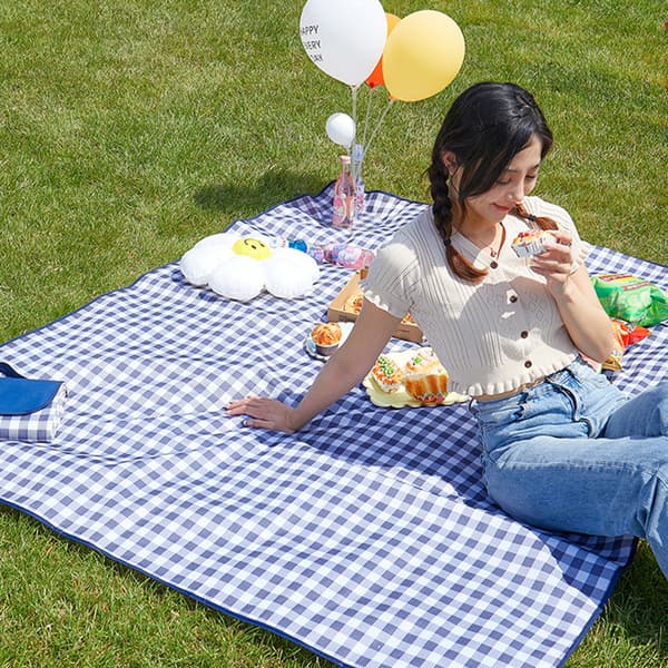 Vandtæt foldbar ternet dug picnicmåtte, velegnet