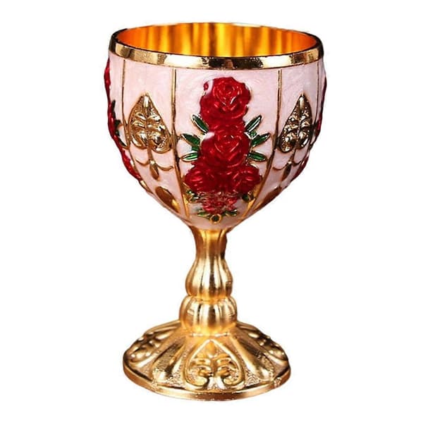 Begert preget kopp Elegant koppfester Drikkevarer Gold Red as describe