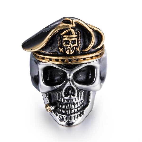 Klassiska Special Forces Officer Skull Ring Män Rock Biker Smycken