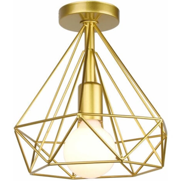 Retro Smidesjärn Taklampa E27 Metalldekoration Vardagsrum Bar Inomhusbelysning Taklampa - Gyllene