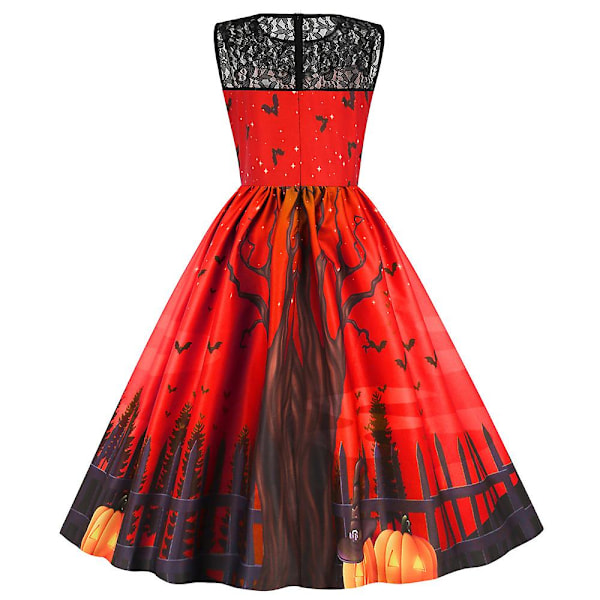 Naisten hihaton halloween- print A-linjainen hame M JY15347