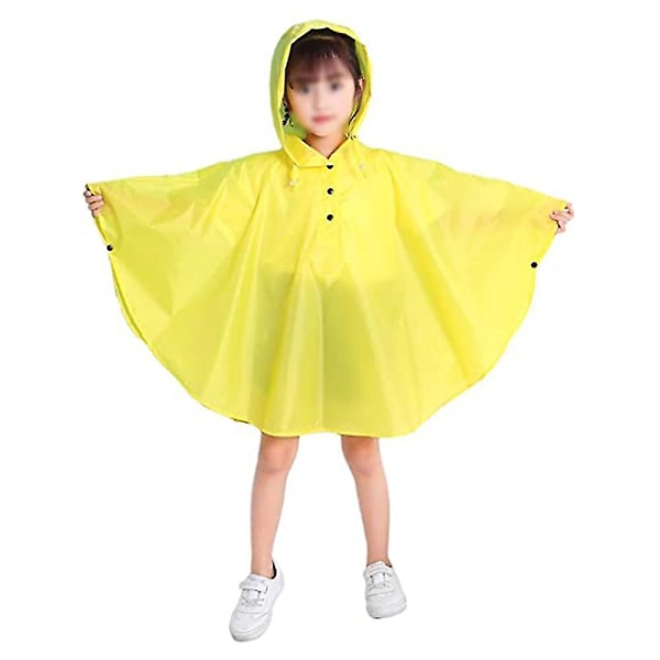 Rain Poncho Huvjacka för barn Regnkappa i storlek, färgmyellow yellow L
