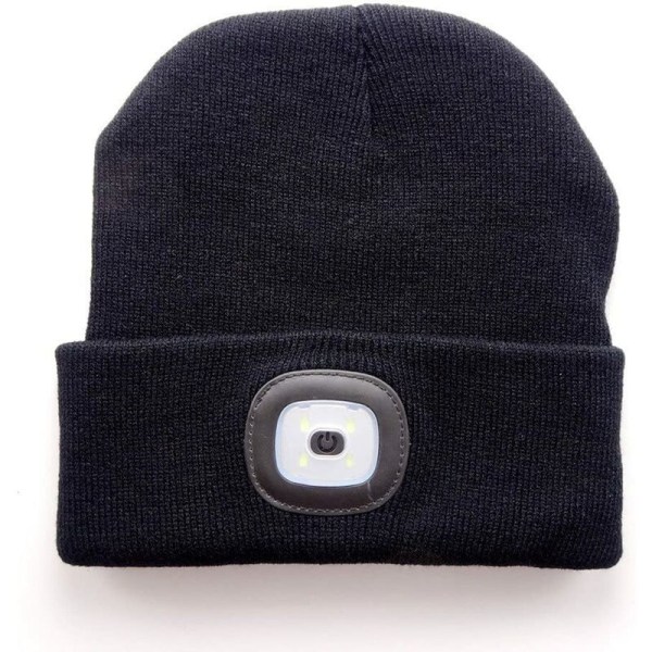 Beanie Light Beanie Hat med aftagelig genopladelig LED-forlygte, strik unisex modehat