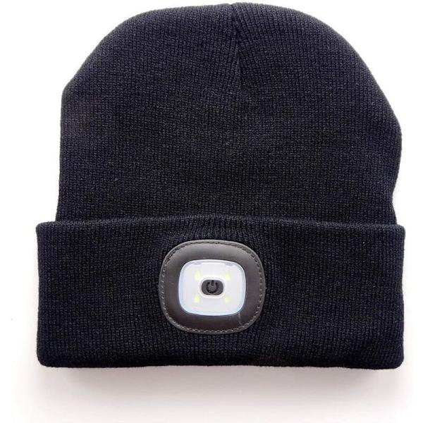 Beanie Light Beanie Hat med avtagbar uppladdningsbar LED-strålkastare, stickad unisex modemössa