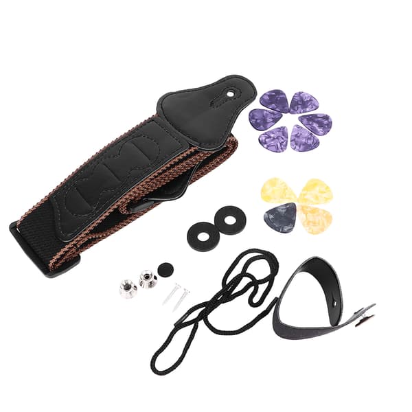 Justerbar mjuk gitarr axelrem med plektrum för elbasgitarr