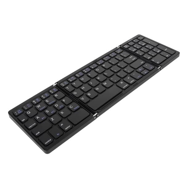 Bluetooth Triple Fold Trådløst Tastatur til Laptop Tablet Telefon Multi Enhedsforbindelse Sort