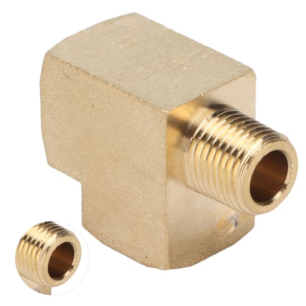 Messingrør T-stykke Bil Solid Gate Rør Utvendig Gjenge 1/8in NPT Hann 1000 PSI