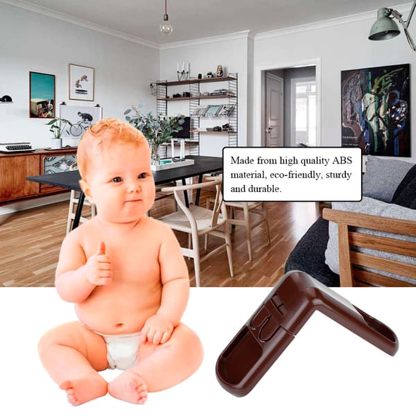 5 st Barnsäkerhet Skåp Lådor Dörrlås Hem Olyckssäker Brun
