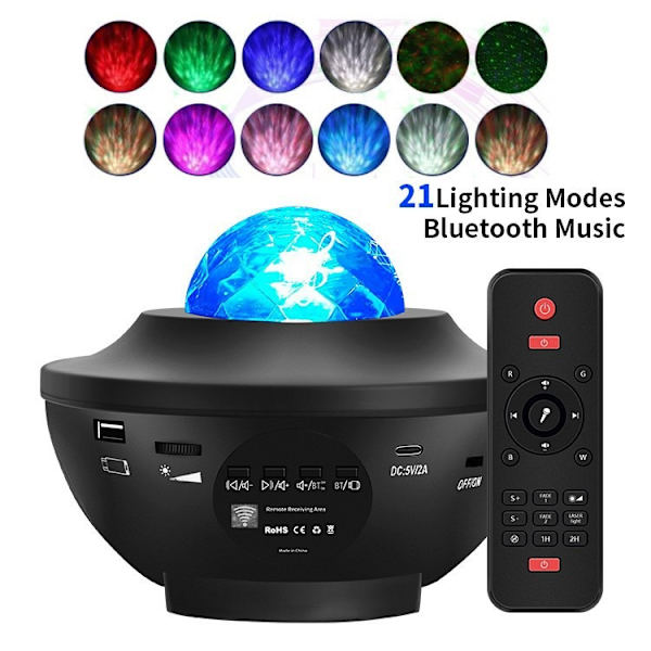 Star Sky-projektor, Galaxy Projector Led Planetarium-projektorlampe, Galaxy Projector Nattelys til børn med stemmestyring