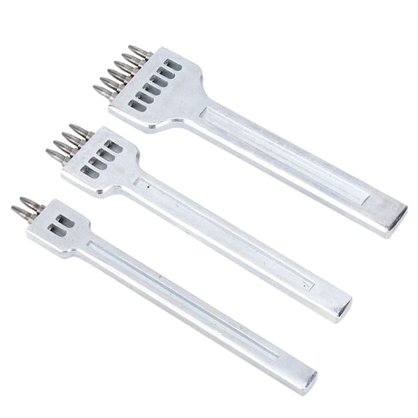3 stk. Lærstiftmeisel HCS 4 mm Gap Stitching Punch Tool 2+4+6 Stiftmeisel (4 mm (2+4+6))