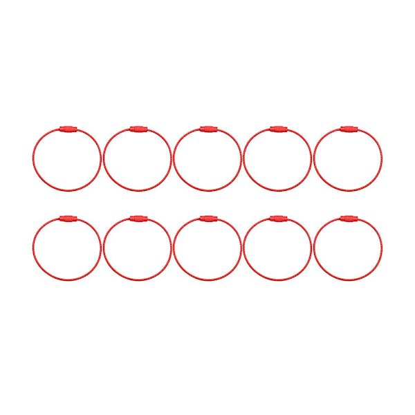 10 stk kreativ nøkkelring metall mote retro enkel slitesterk nøkkelring for nøkkel (lavendel) Red
