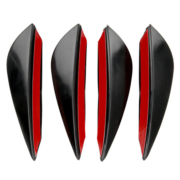4 stk. frontfanger luftknivspoiler universal PVC-diffusor blank svart