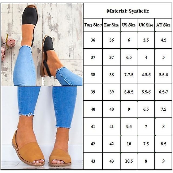 Naisten tasainen kesäloma Peep Toe Sandaalit casual kengät Main Black 43