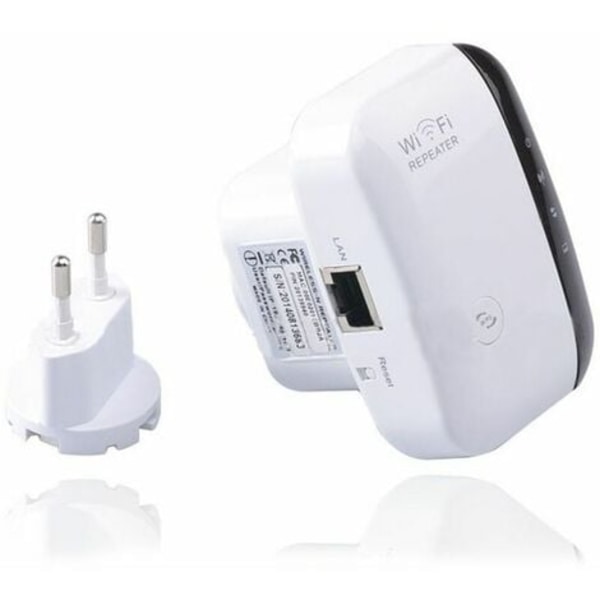 WiFi Repeater 300Mbps, 2,4GHz, nätverksförlängare med lång räckvidd, Ethernet-port, WPS, AP-läge, enkel installation, kompatibilitet