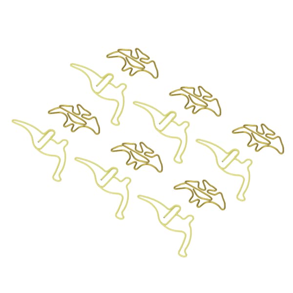 100 stk. Pterosauria-formede binders Gule dinosaurformede bærbare kontorklips for filklassifisering
