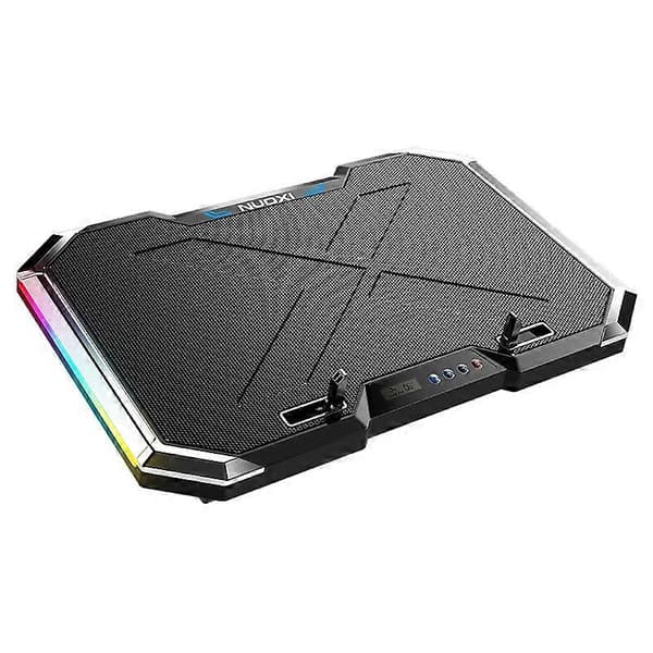 NUOXI Q8 Notebook Radiator LCD-skærm Knap Kontrollerbar RBG Luminescens Computer Kølebase Black