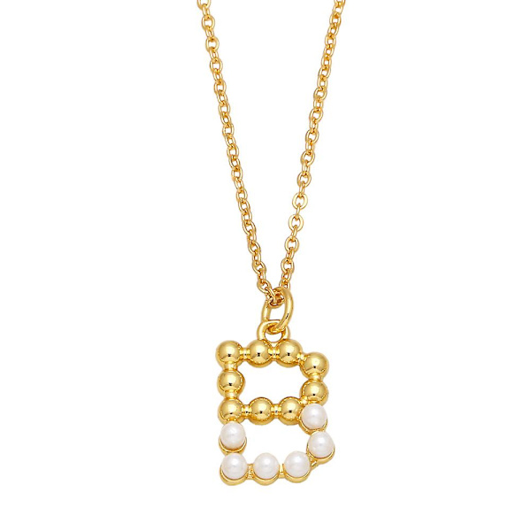 Halskjede Vintage Zircon Pearl Letter Fashion Jewelry Ac10089 D