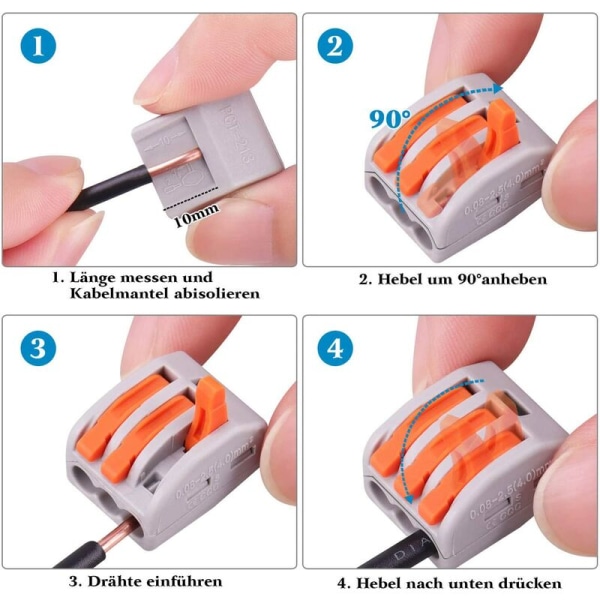 PTC Set Box 60 stk Quick Wire Connector Elektrisk kontakt for kontrollspak Combo Set