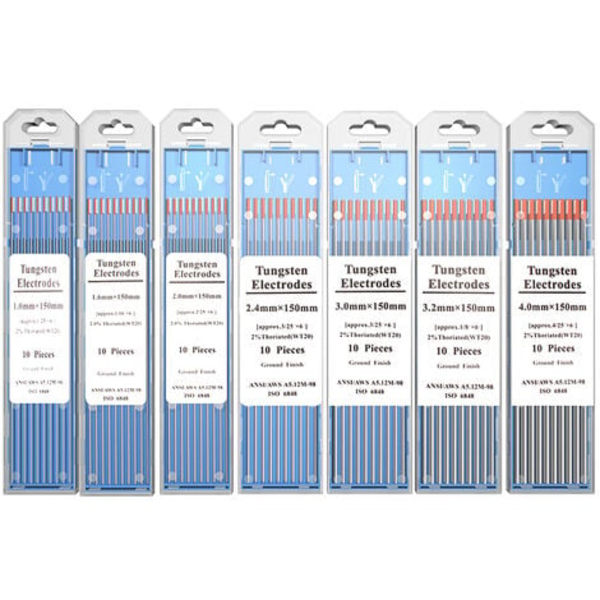 Wolframnål, wolframstangelektrode til buesvejsemaskine, (rødt hoved 2,4X150, 10 stk./æske)