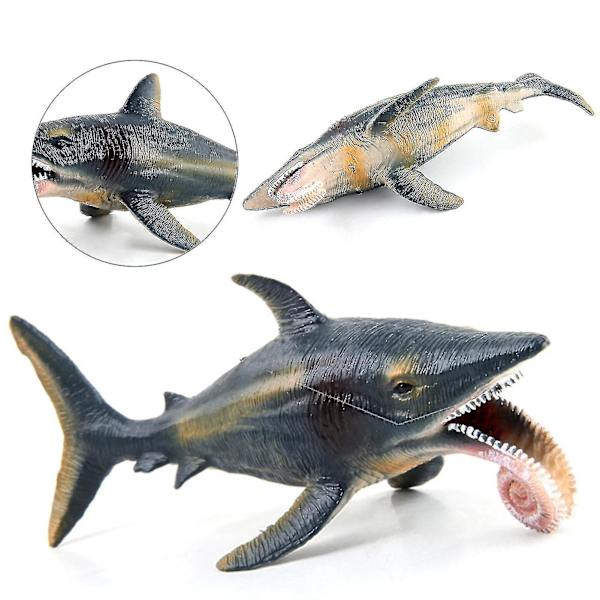 Stor Megalodon hai leketøy Praktisk evne Rustsikker beste samling Realistisk sjødyr Hvit hai figur for dekor