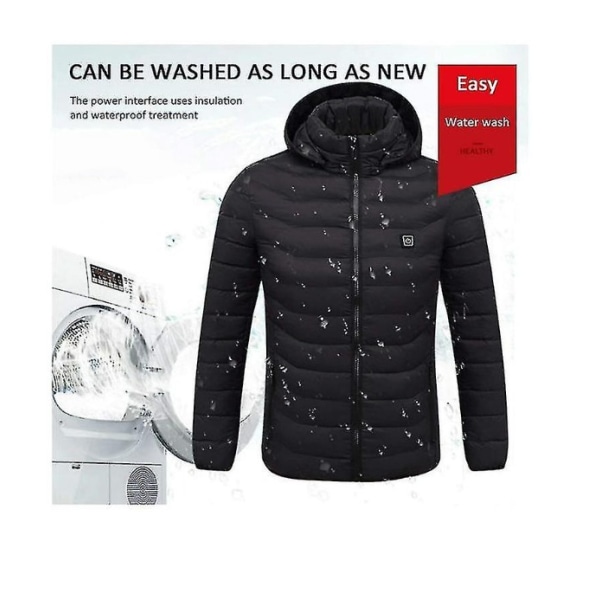 Vinter utendørs varm elektrisk oppvarming Coat, 8 varmesoner red M