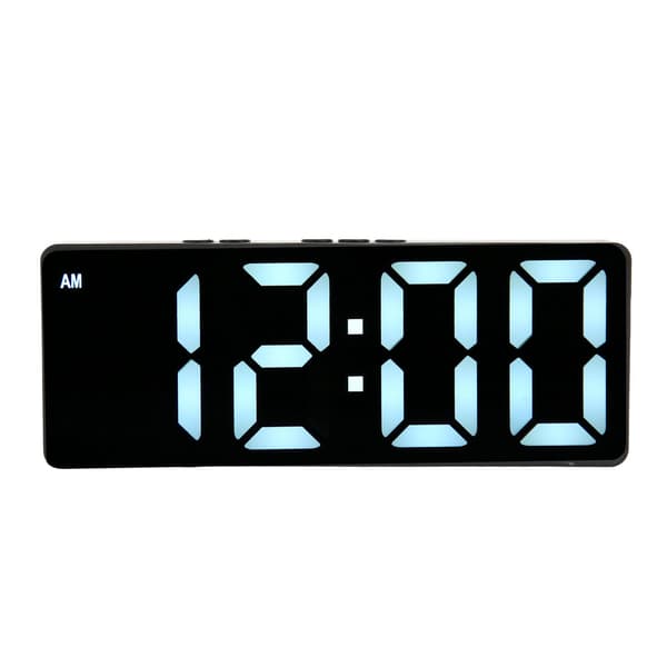 Digital Väckarklocka med LED-spegel Stor Display Temperatur för Hem Sovrum