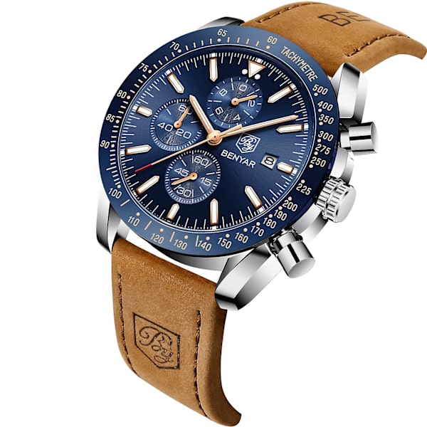 Herrklockor Herr Chronograph Date Analog Quartz Movement Snygg Sport Designer Watch 30m Vattentät Elegant present till män