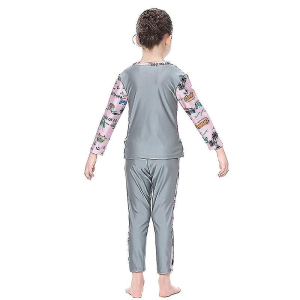 3st Barn Flickor Muslim Modest Burkini Islamic Badkläder Grey 12-13 Years