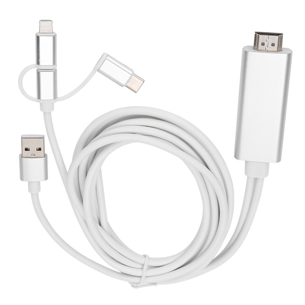 3 in 1 Micro USB Type C - HDMI-sovitinkaapeli peilausmuunnin