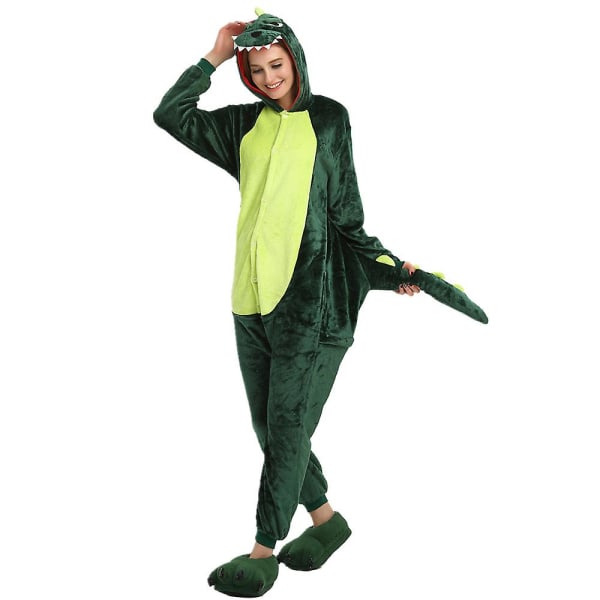 Dinosaur conjoined animal pyjamas Halloween rollespil 130CM Green