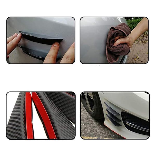 Universal Frontfanger Spoiler Finne Canards Splitters Diffuser i Karbonfibermønster