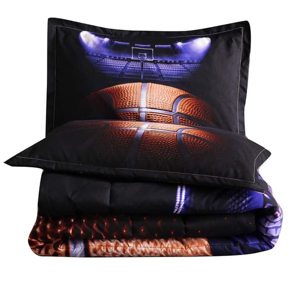 Mjukt material Basket Sängkläder Kollektion, Levande Tryck 3D Basketplan Design Påslakanset, Slitstarkt och Andningsbart Sov Hela Året Runt