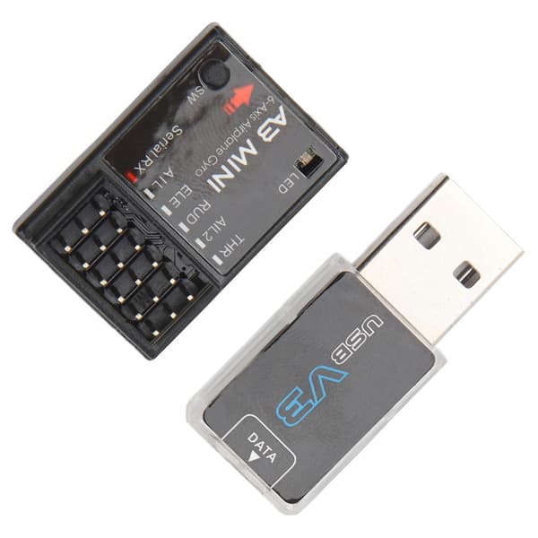 RC Flight Controller A3 Mini 6-akset flygyro-stabilisator multi-protokoll seriell mottaker fastvinge
