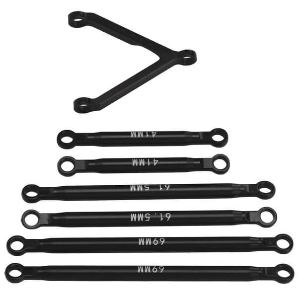 Chassis Link Rod i aluminiumslegering til 1/24 RC Crawler Car Upgrade Sort