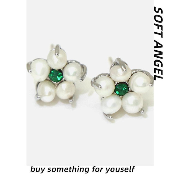 Ørepynt Perle Flower Stud motesmykker Ac6094 white red