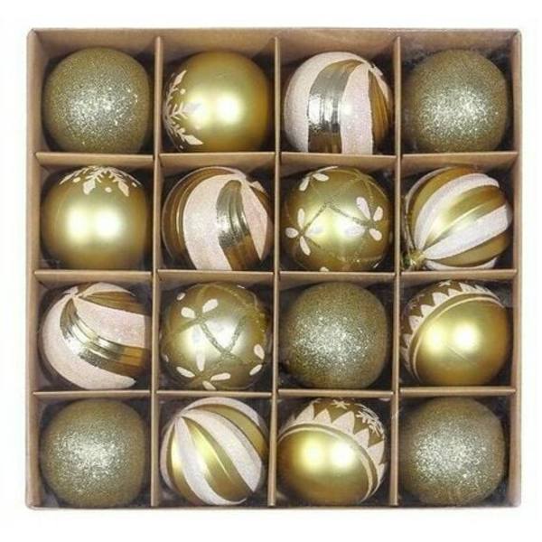 Cisea 60mm färgmålade och gnistrande julgransprydnader och hängande set - 16st LYCXAMES