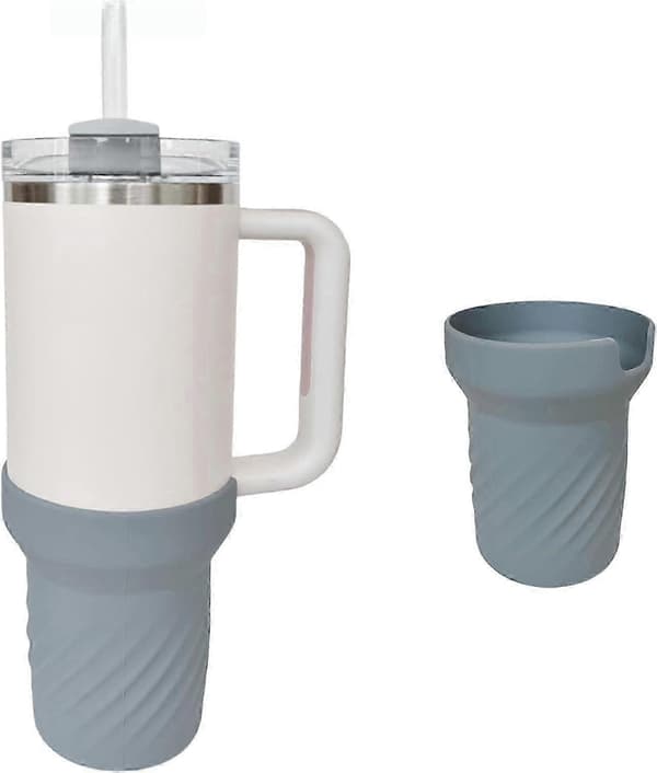 Mugg Silikon Muggskydd Lämpligt för Stanley Muggskydd Bilmugg Ismästarmugg Skyddsfodral Stanleys Silikon Muggskydd 40 Oz Gray Cup Bottom Set