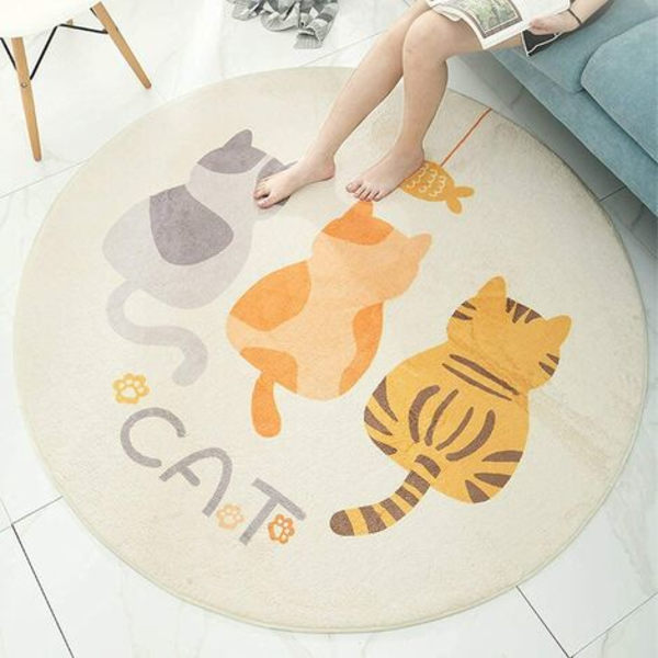 Vaskbare tepper Runde, myke, store beskyttelsesputer Barnetepper til stuen Soverom Barn Lekematte Bebe Nursery