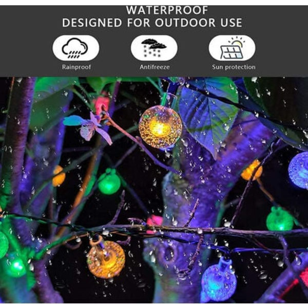 5 väriä Solar Fairy Lights, 9,5M 50 Solar String Lights, 8 Modes vedenpitävä valaistus, joulukuuselle
